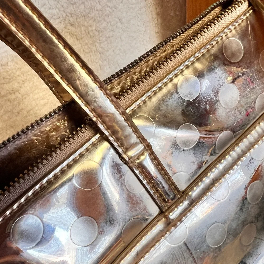 Kate Spade Metallic Gold Tote with Polka Dots - Picture 8 of 9